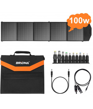 BRIDNA SGR-SP100W  Портативна сонячна панель складана монокристалічна кремнієва, зарядний пристрій для заряджання.