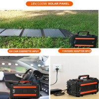 AUMOON BPS-300W (Пік 600Вт) 330Wh / 90000mAh + сонячна панель 100W + Holder портативний сонячний генератор електростанція із зарядкою від сонячної панелі.