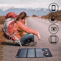 AUMOON ES-100W + Holder.  Портативна сонячна панель складана монокристалічна кремнієва, зарядний пристрій для заряджання.