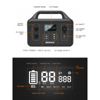 BRIDNA 300W (Пік 600Вт) + сонячна панель 80W портативний сонячний генератор електростанція, ДБЖ, із зарядкою від сонячної панелі.