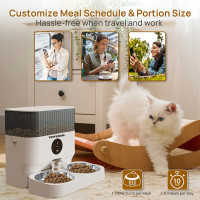 Годівниця для котів та собак автоматична Pet Life DU5L-WH WiFi 5,0л. з двома тарілками Біла