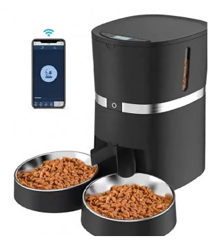 Годівниця для котів та собак автоматична Honeyguaridan S36D WiFi, 4л, Чорна