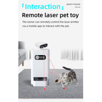 Автоматична годівниця AI - RoboCat XLY-M1 video для котів та собак зі штучним інтелектом 3.5 літра з камерою та лазером, Біла